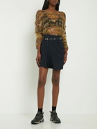 CHARLES JEFFREY LOVERBOY - Pleated Pinstripe Wool Blend Mini Skirt