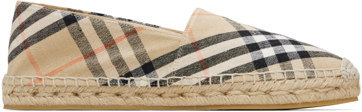 Burberry Beige Check Mews Espadrilles