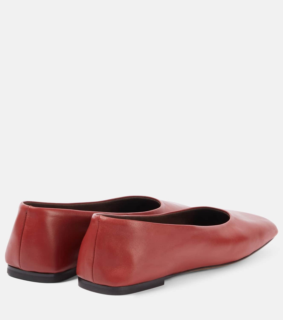 The Row Square leather ballet flats The Row