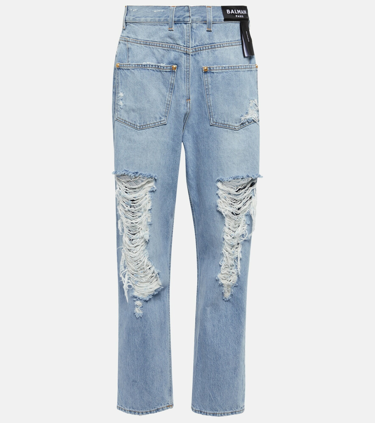Balmain - Reverse high-rise straight leg jeans Balmain