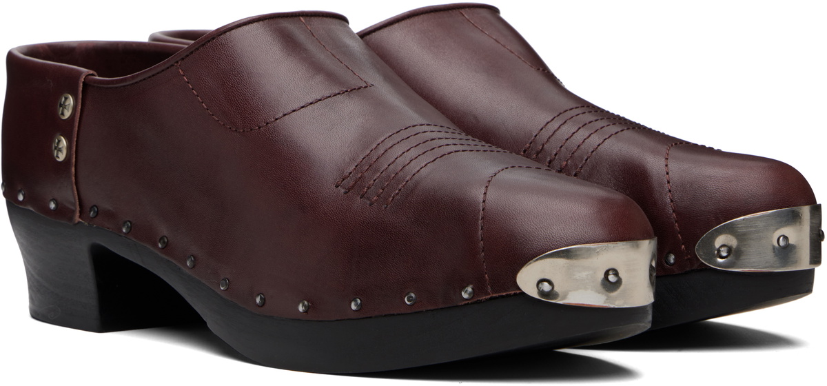 Enfants Riches Déprimés Burgundy Metal Hardware Clogs