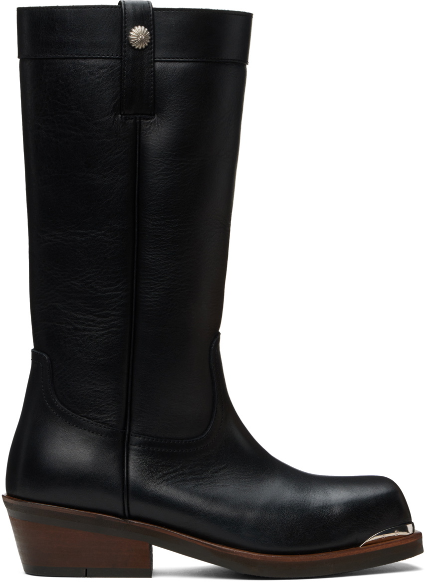 AFTER PRAY Black Steel Western Boots