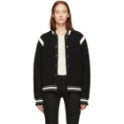Givenchy Black and White Wool 4G Bomber Jacket
