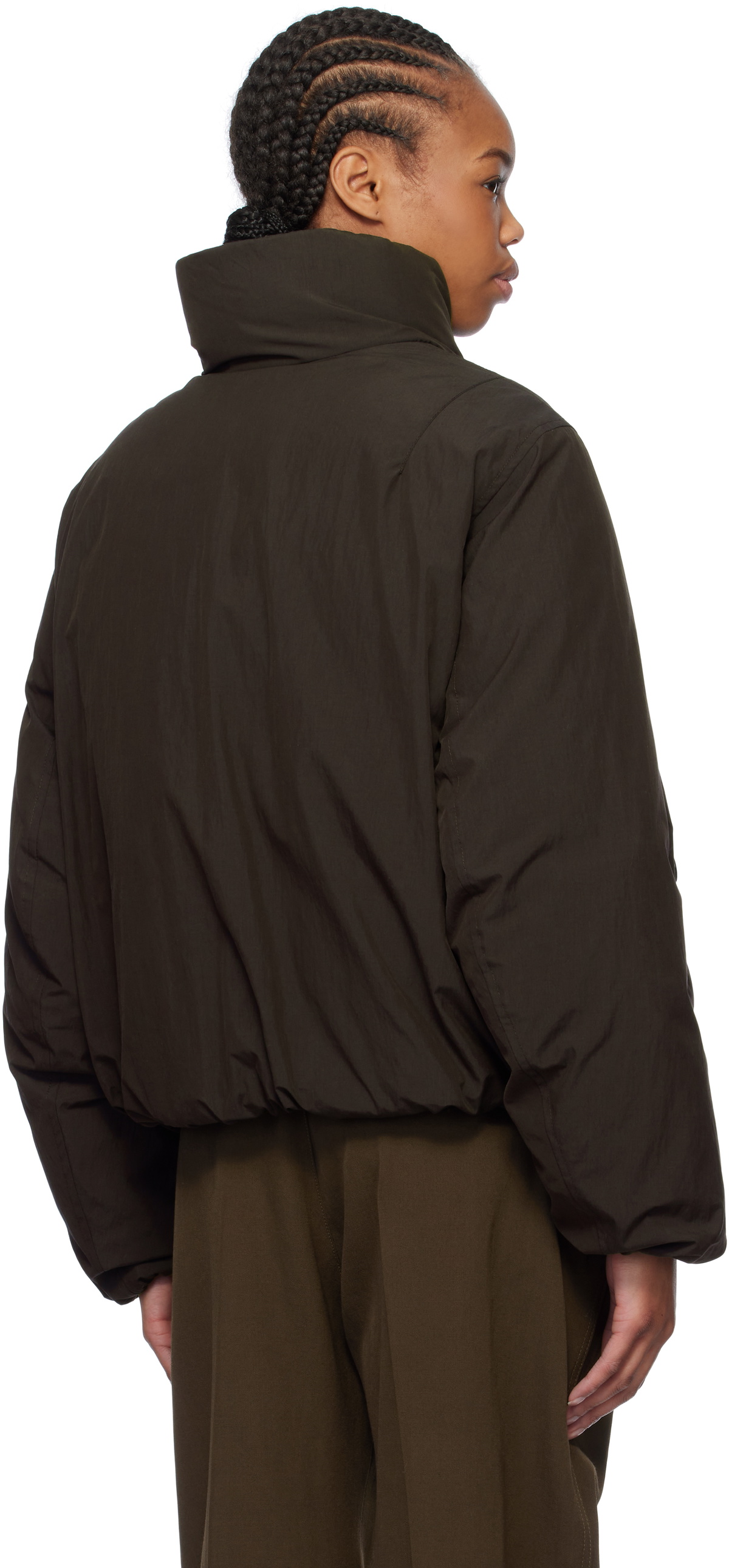 LEMAIRE Brown Short Puffer Down Jacket Lemaire