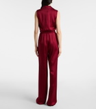 Max Mara Scalata velvet-trimmed satin jumpsuit