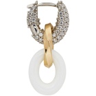 Bottega Veneta Gold and White Drop Chain Earrings