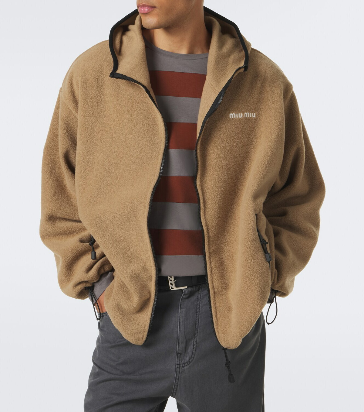 Miu Miu Hooded fleece jacket