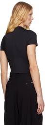 Rokh Black Twisted Knot Half Sleeve T-shirt