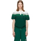 Casablanca Green Boucle Stripe Short Sleeve Polo
