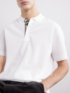 Burberry - Eddie Logo-Embroidered Cotton-Piqué Polo Shirt - White