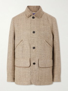 Ralph Lauren Purple label - Corduroy and Suede-Trimmed Herringbone Linen Field Jacket - Brown