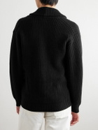 Nili Lotan - Somac Shawl-Collar Ribbed Cashmere Cardigan - Black