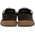 Versace Black & Brown Greca Court Nappa & Suede Sneakers
