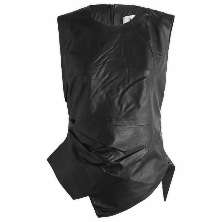 Photo: Róhe Women's Sleeveless Draped Leather Top in Black