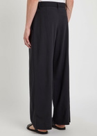 Lemaire Wide-leg Pleated Cotton Trousers Black