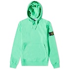 Stone Island Men's Brushed Cotton Popover Hoody in Light Green