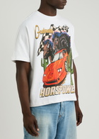 God Made Horsepower Printed Cotton T-shirt White