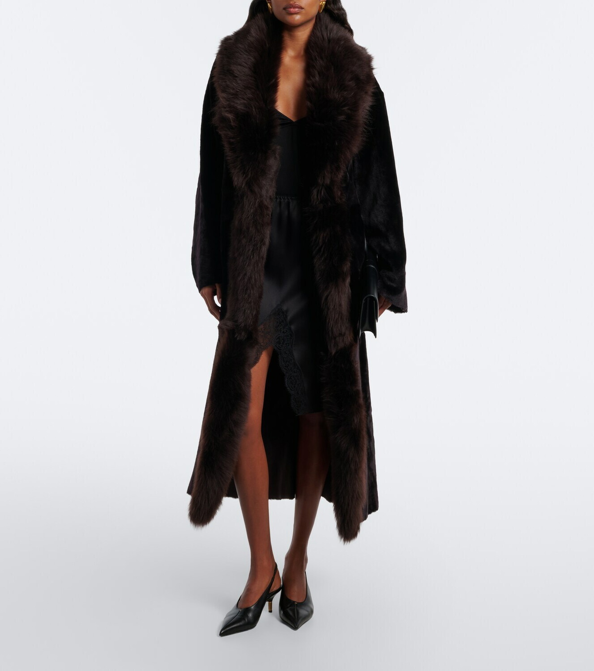 Nour Hammour Isadora shearling wrap coat