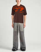 Diesel Mens T-shirt Chocolate in Brown