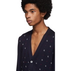 Gucci Navy Wool G Dot Cardigan