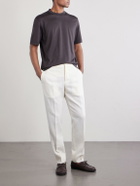 Zegna - Cotton and Silk-Blend T-Shirt - Brown