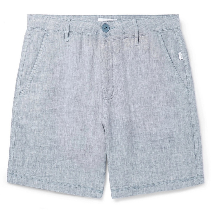 Photo: Onia - Austin Linen Shorts - Blue