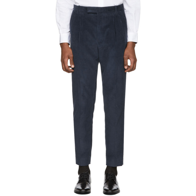 Photo: Paul Smith Blue Corduroy Triple Pleat Trousers