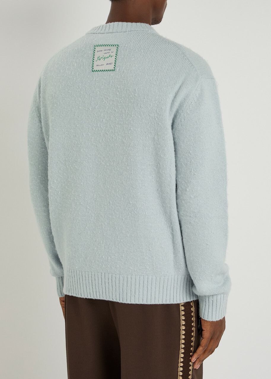 Axel Arigato Patch Beyond Wool-blend Sweatshirt Light Blue