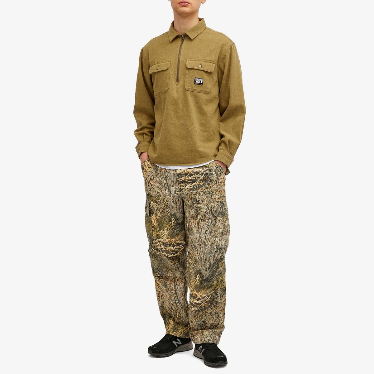 thisisneverthat Men's Quarter Zip Shirt in Olive thisisneverthat