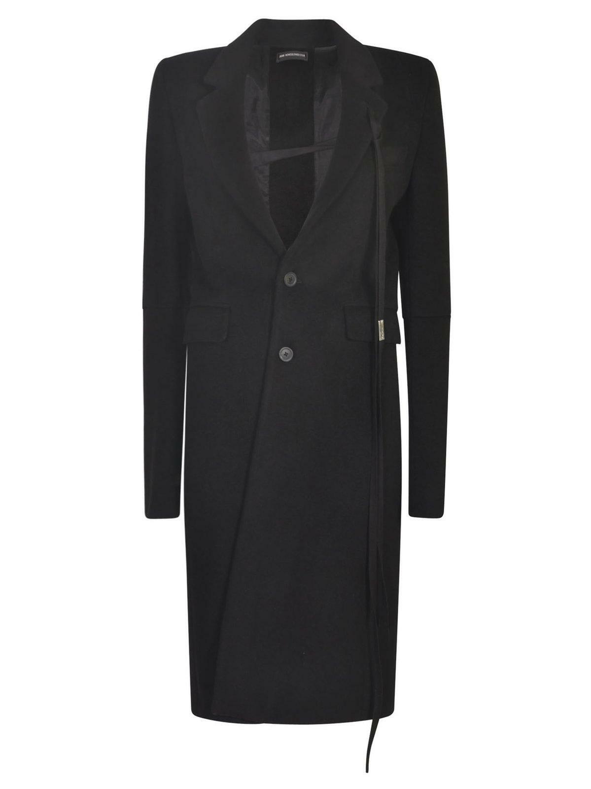 Ann Demeulemeester Black Wool and Cashmere Double-Breasted Coat