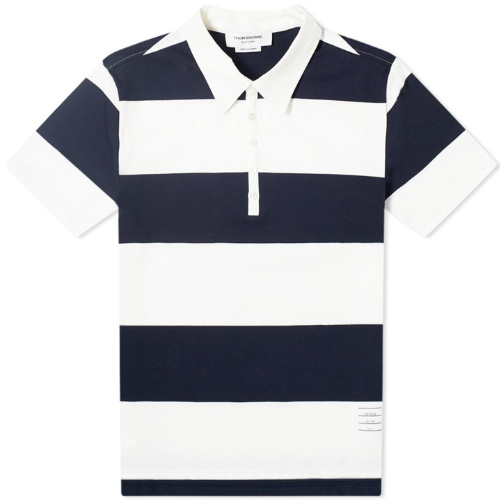 Photo: Thom Browne Rugby Stripe Short Sleeve Polo