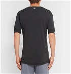Schiesser - Karl Heinz Slim-Fit Striped Cotton-Jersey Henley T-Shirt - Men - Dark gray