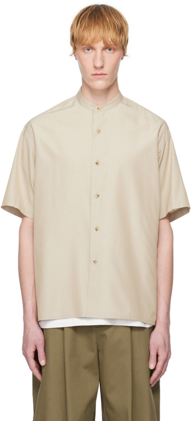 Photo: YLÈVE Beige Silk Chambray Shirt