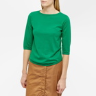 Beams Boy Women's Boatneck 3/4 Sleeve T-Shirt in Green