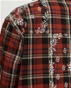 Awake Paisley Printed Flannel Shirt Black/Red - Mens - Longsleeves