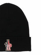 MONCLER GRENOBLE Logo Wool Knit Beanie Hat