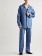 Emma Willis - Slub Linen Pyjama Set - Blue