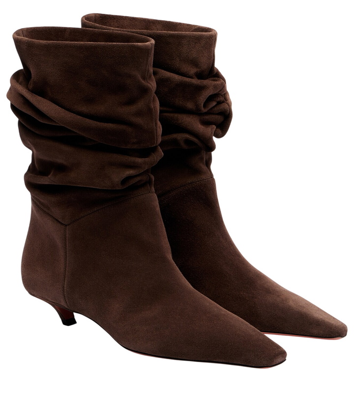 Photo: Amina Muaddi Jamie 25 suede ankle boots