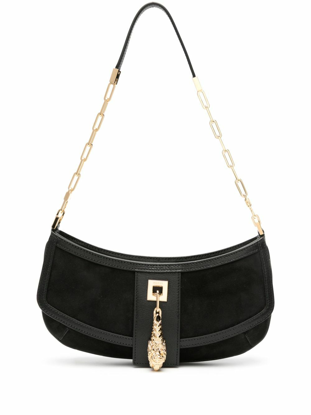 Gucci Black Tiger Head Small Suede Shoulder Bag