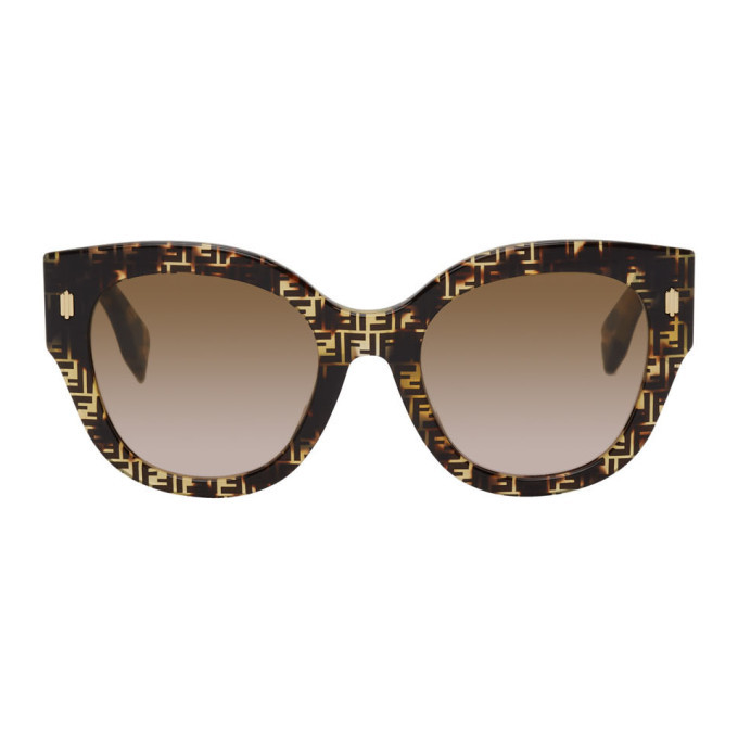 Fendi Tortoiseshell F Is Fendi Round Sunglasses Fendi