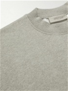 FEAR OF GOD ESSENTIALS - Oversized Logo-Flocked Cotton-Blend Jersey Sweatshirt - Gray