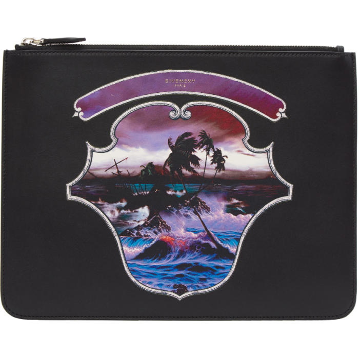 Photo: Givenchy Black Hawaii Crest Zip Pouch