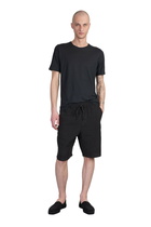120% Lino T-shirt In Black Linen