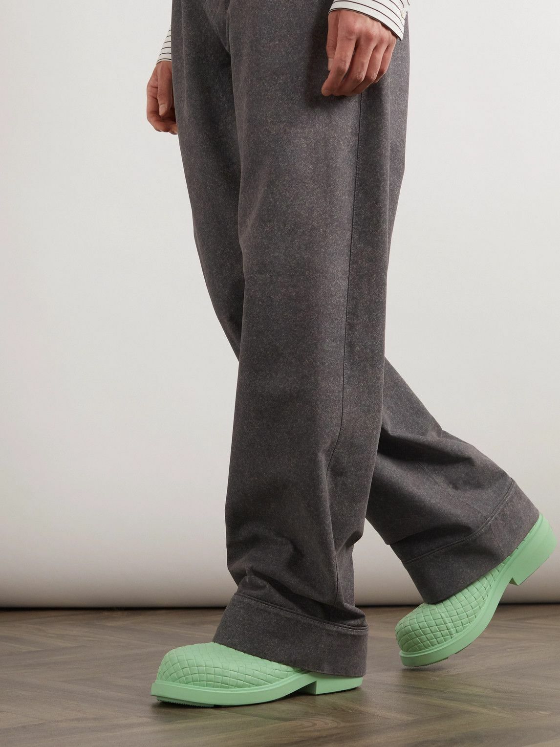 Bottega Veneta - Fireman Intrecciato Rubber Boots - Green