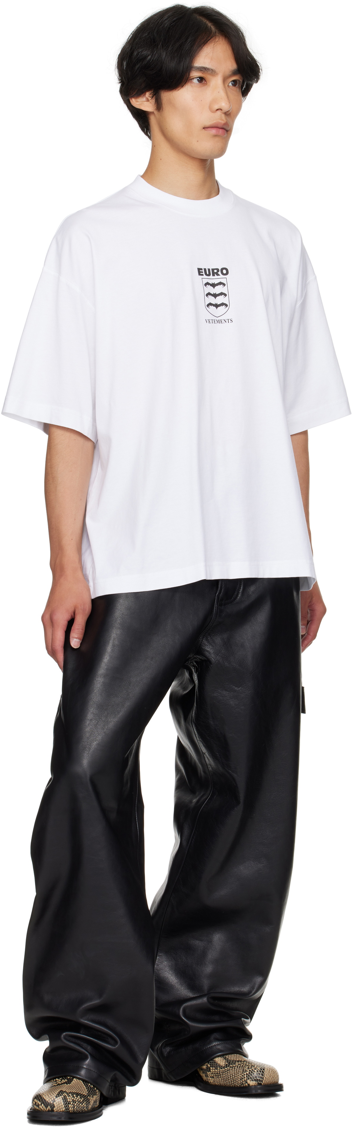 VETEMENTS Black Hip Hop Leather Pants