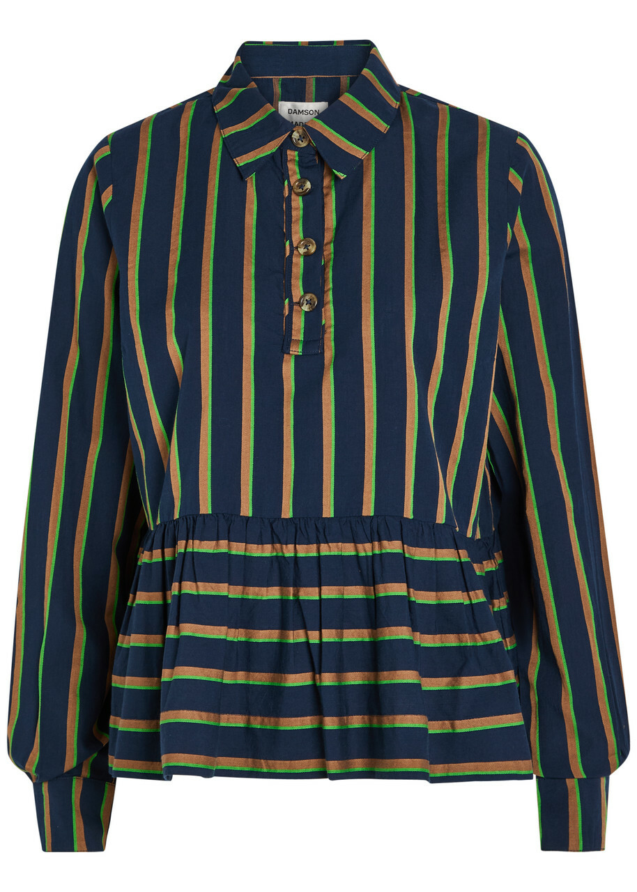 Damson Madder Kinsley Striped Cotton-poplin Shirt Multicoloured
