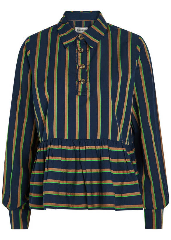 Photo: Damson Madder Kinsley Striped Cotton-poplin Shirt Multicoloured