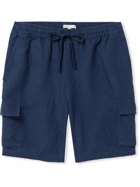 Onia - Air Straight-Leg Linen and Lyocell-Blend Drawstring Cargo Shorts - Blue
