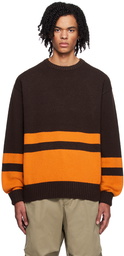 BEAMS PLUS Brown Horizontal Stripe Sweater