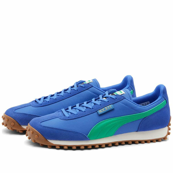 Photo: Puma Men's Rocket Sneakers in Royal Sapphire/Green